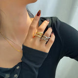 Minimalist Gold-Plated Stainless Steel Open Ring – Trendy & Elegant Jewelry for Women