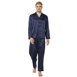 Men’s Silk Pajama Set – Full Sleeve Luxury Loungewear with Button Closure and Elastic Waist