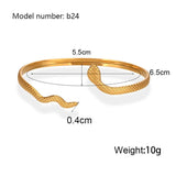 Classic Gold-Plated Stainless Steel Snake Chain Bracelet for Women