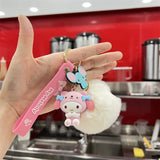 Sanrio Hello Kitty Keychain Set - Cute Kuromi & Cinnamoroll Keyrings for Girls
