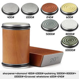 Rolling Knife Sharpener with Magnetic Base – 15° & 20° Angle Guide and Diamond Sharpening Stone