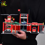 Fire Station Building Blocks Set – 756PCS Educational City Model with Truck & Helicopter for Kids