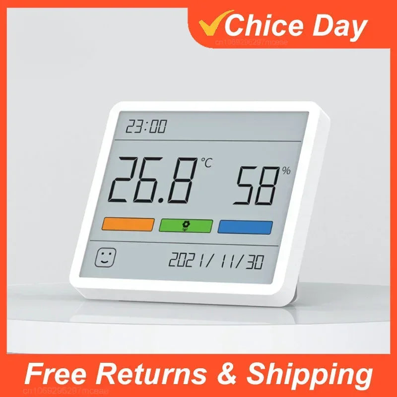 Digital Temperature and Humidity Meter Clock - Indoor & Outdoor Thermometer with Hygrometer