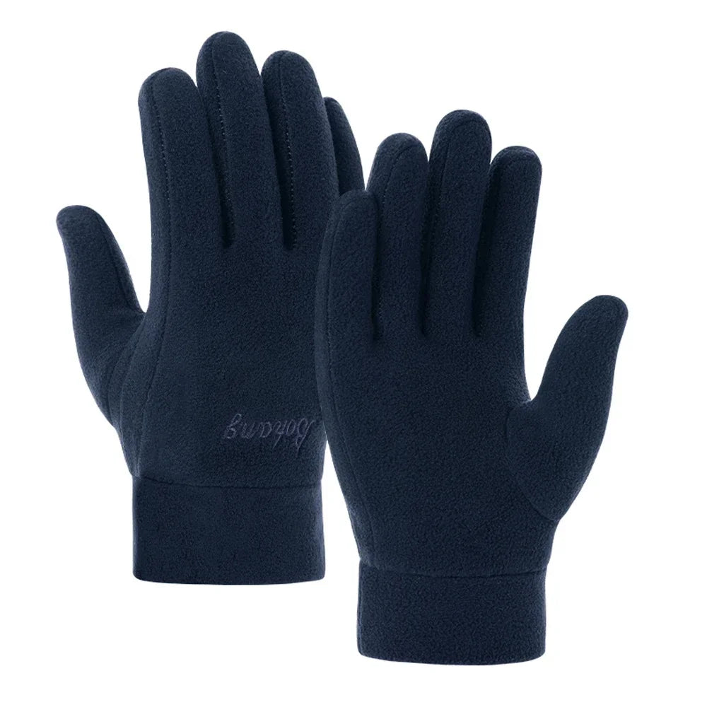 2024 Thicken Fleece Gloves for Men Women Winter Warm Thermal Full Finger Glove Outddor Windproof Running Skiing Cycling Mittens