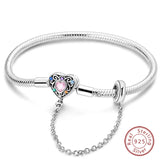 925 Sterling Silver Charm Bracelet for Women – Heart, Star, Moon & More