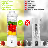 Nueva licuadora portátil de 600 ml, exprimidor eléctrico, mezclador de frutas, 4000 mAh, USB, mini licuadora, exprimidor personal, colorf