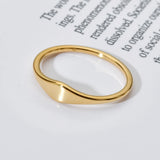Anillo de acero inoxidable geométrico simple ZMZY: alianza de boda minimalista de oro, oro rosa y plata para mujeres y niñas 
