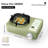Portable Butane Gas Cartridge Stove with Windproof Frame and Auto Safety Features