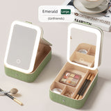 Foldable Makeup Mirror with Storage Box – Portable Vanity Organizer