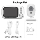 Monitor de bebé con video inalámbrico con visión nocturna, monitoreo de temperatura y audio bidireccional – Pantalla LCD de 3,5 pulgadas