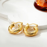 Gold-Plated Stainless Steel Geometric Hoop Earrings – Waterproof & Tarnish-Resistant