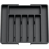 Organizador de cubiertos expandible con cajón: bandeja ajustable para guardar utensilios y cubiertos