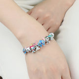 Pulsera de cadena de serpiente moderna con dijes y rastreador de estado de ánimo y actividad física para unisex - Aleación de zinc