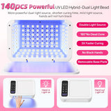 LED Nail Dryer Lamp for Quick Gel Curing & Painless Drying – 480W, Smart Infrared Sensor, 140 LED Beads