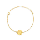 Pulsera de acero inoxidable con dijes de moda para mujer: diseño de plantas con cierre de pinza de langosta