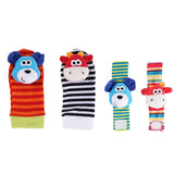 Baby Rattle Toy Set - Soft Stuffed Animal Wrist & Foot Rattles for Newborns 0-12 Months