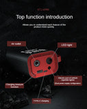 Portable Electric Air Pump with Tire Inflator, Pressure Gauge & Emergency Light