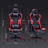 7-Point Massage Gaming Chair with Ergonomic Design, Footrest, and Adjustable Lumbar Support