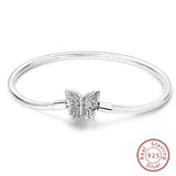 925 Sterling Silver Charm Bracelet for Women – Heart, Star, Moon & More