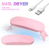 Mini UV LED Nail Lamp for Gel Polish with USB Charging – Foldable & Portable Design