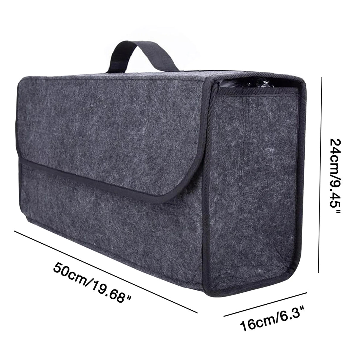 Felt Car Trunk Organizer | Large-Capacity Storage Box with Anti-Slip Design