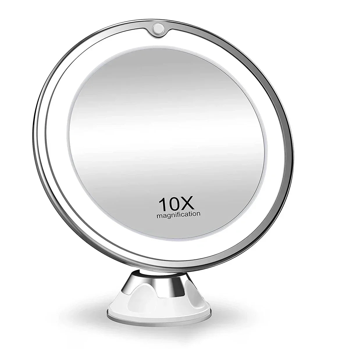 Espejo de maquillaje LED con aumento de 10X: espejo de tocador portátil con pantalla táctil