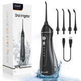 Irrigador bucal portátil inalámbrico | Irrigador bucal recargable con 4 boquillas