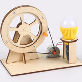 Wooden Hand Crank Generator STEM Toy – Educational Physics Kit for Kids
