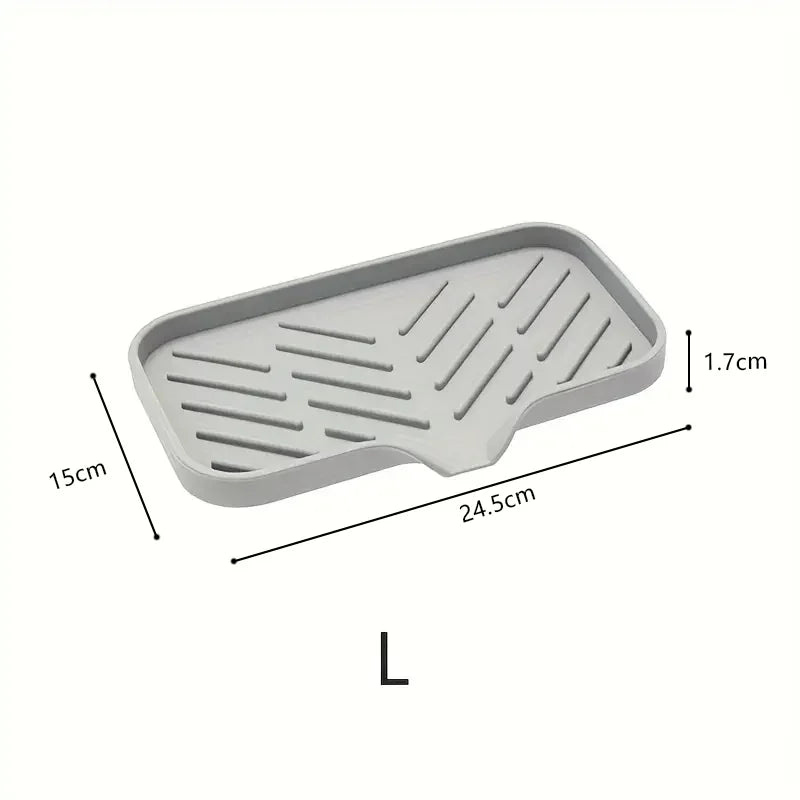 Alfombrilla de silicona para grifos: bandeja para fregadero de cocina y almohadilla para secar jabón y esponjas