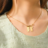 Collar con colgante de acero inoxidable personalizado: joyas grabadas para mujeres y hombres
