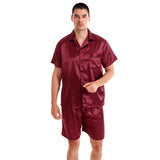 Men’s Silk Satin Pajama Set – Comfortable and Stylish Sleepwear with Elastic Waist