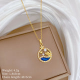 Trendy Stainless Steel Star Pendant Necklace – Women’s Zircon Charm Jewelry