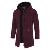 Men’s Casual Long Fleece Hoodie with Full Zipper – Spring & Autumn Wear