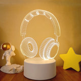 3D LED Night Light with Acrylic Illusion Panel – Warm White Bedside Lamp for Kids & Home Decor