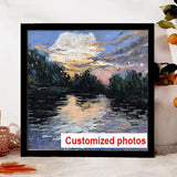 Rustic Square Wood Photo Frame for Wall or Table Display