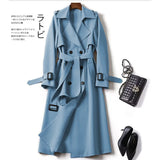 Women's Long Sleeve Trench Coat – 2024 Fashion Double-Breasted Office Jacket