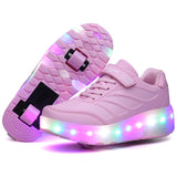 Kids Light-Up Casual Shoes – Unisex Hook & Loop Sneakers for Ages 4-12