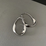 Minimalist 925 Sterling Silver Geometric Hoop Earrings