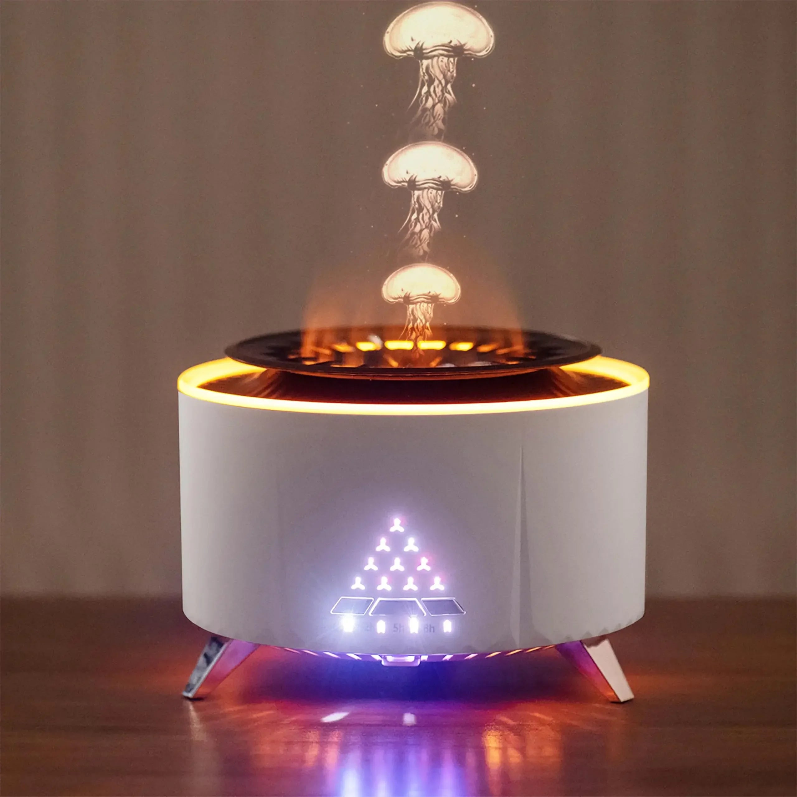 Volcano Jellyfish Mist Essential Oil Diffuser with 350ml Tank and LED Flame Lights