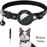 Reflective Cat Collar with AirTag Case and Bell – Adjustable Anti-Lost Pet Tracker Holder