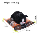 Mini Plush Cat Ornaments - Realistic Lying Position Faux Cats for Home Decor & Gifts