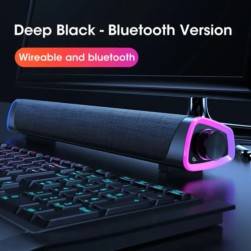Bluetooth 5.0 Computer Speaker Bar with 4D Stereo Sound for Laptops and PCs