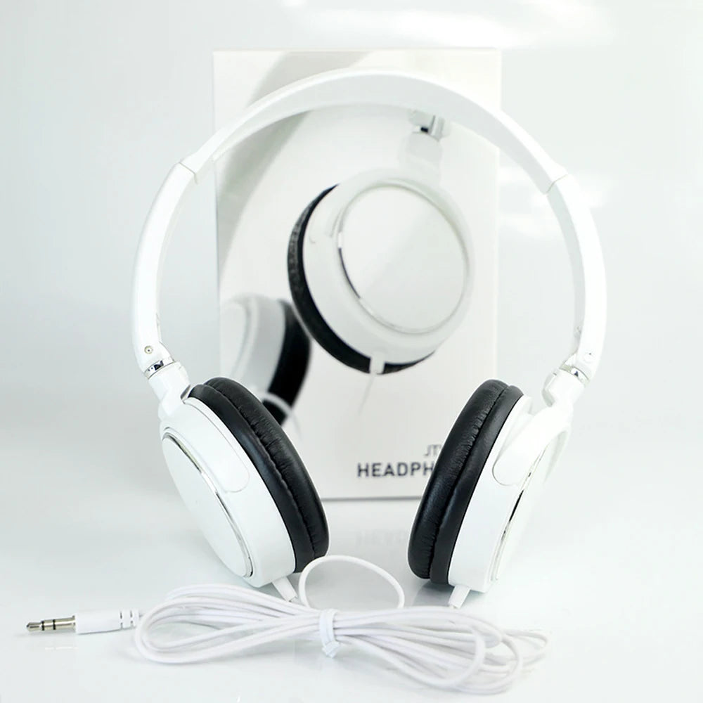 Auriculares supraurales con cable y cancelación de ruido: plegables, portátiles y con sonido estéreo para juegos, música y deportes