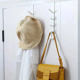 1 percha de plástico para colgar sobre la puerta del dormitorio, con 5 ganchos, para colgar ropa, bolsos y carteras, organizador de almacenamiento para el hogar