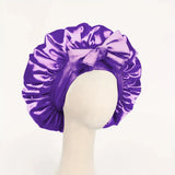 Gorro de dormir de satén de seda ajustable con banda para atar: protección para el cabello para mujeres y hombres