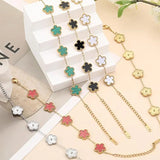 Trendy Stainless Steel Plant Charm Bracelet for Women