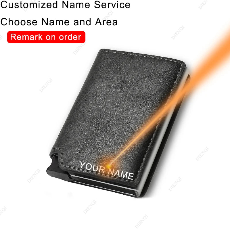 Slim RFID PU Leather Wallet – Trifold Business Card Holder for Men & Women