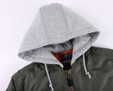 Men's Oversized MA-1 Bomber Jacket – Hooded Military Flight Jacket