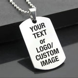 Custom Engraved Stainless Steel Dog Tag – Personalized Military Pendant with Chain