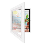 Modern Wall-Mount Art Display Frame – Resin A4 Artwork Storage with Elastic Straps
